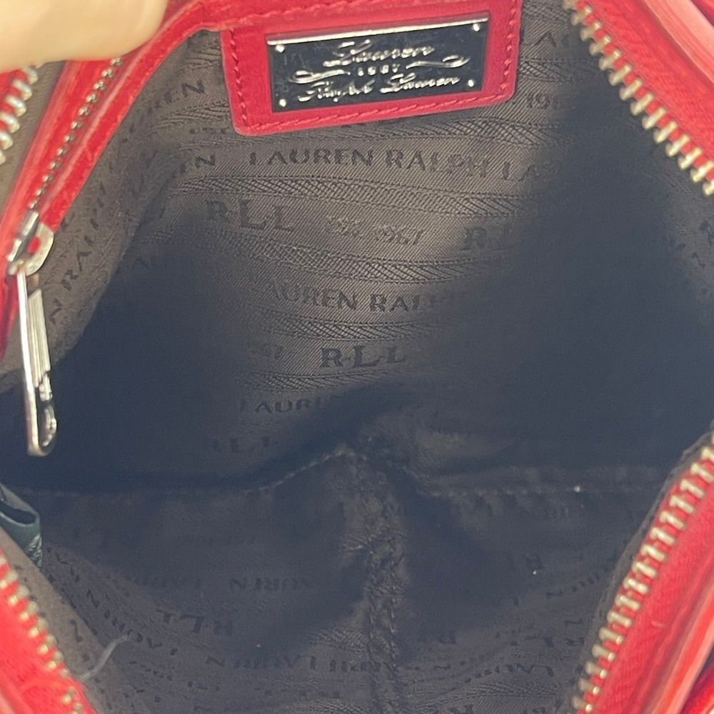 Ralph Lauren Leather Crossbody Red Crest‎ Logo LXVII Heritage Equestrian Purse - Picture 8 of 14